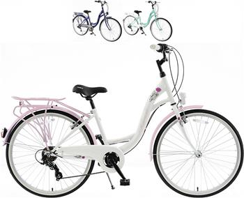 Rower miejski 26 Kands LAURA biało różowy 2021